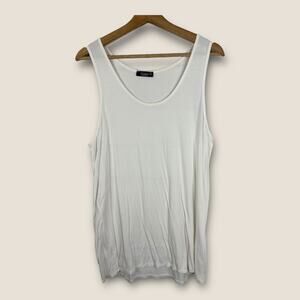 Inoah Womens size XL Basic Sleeveless Tank Top White Lagenlook